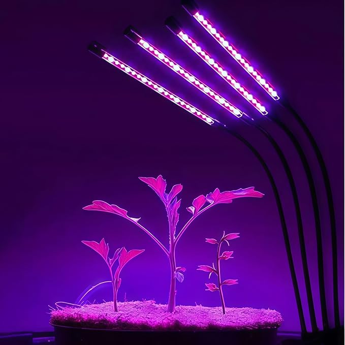 Grow Lights for Indoor Plants Growing 3/9/12h Timer &amp 10 Dimmable Levels Full Spectrum 40W LED Red Blue Light Plant Grow Lamp for Home Greenhouse Plant Lighting Flexible Adjustable Gooseneck Cl