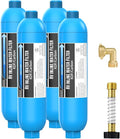 Lifefilter RV Inline Water Filter with Solid Brass 90 Degree Hose Elbow Eliminates Stress and Strain On RV Water Intake Hose Fittings(4 Pack)