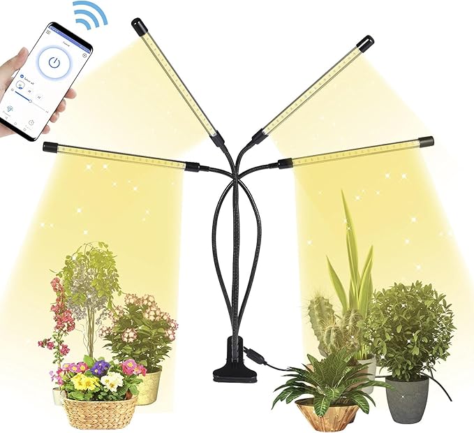 Plant Lights for Indoor Growing - Clamp-on Plant Grow Light Indoor Plant Lamp Lights Full with 4 Heads 80LEDs for Greenhouse Gardening(U.s. Regulations)