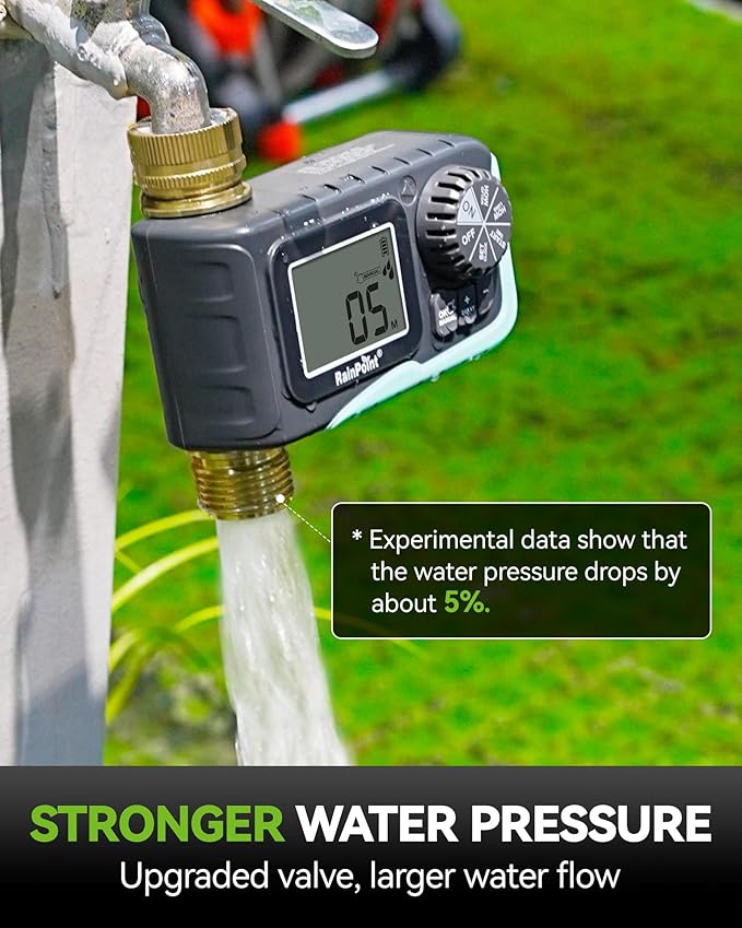 RAINPOINT Sprinkler Timer 100% Metal Pipe Water Timer for Garden Hose Programmable Hose Controller for Watering Sprinkler Controller with Manual Watering/Rain Delay for Outdoor Lawn &amp Garden (2