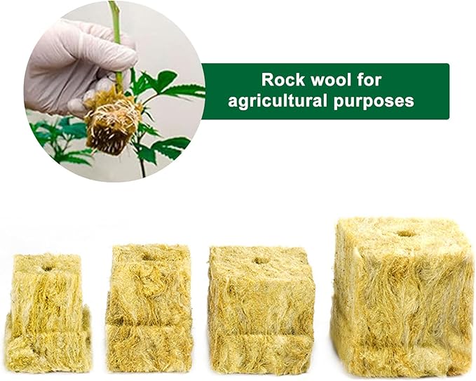 Rock Wool Hydroponic Grow Media Cubes Garden Seedling Block Water Cultivation Seeding Sowing Germination Culture Substrate