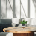5 Planter ON Wooden Stand Gray