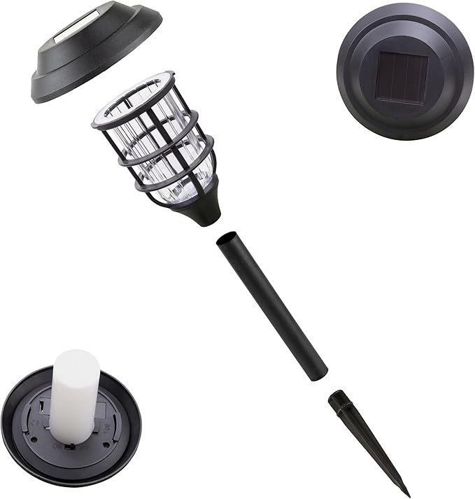 Alpine Corporation 17 Tall Outdoor Solar Powered Pathway LED Torch Light Stakes (Set of 6)