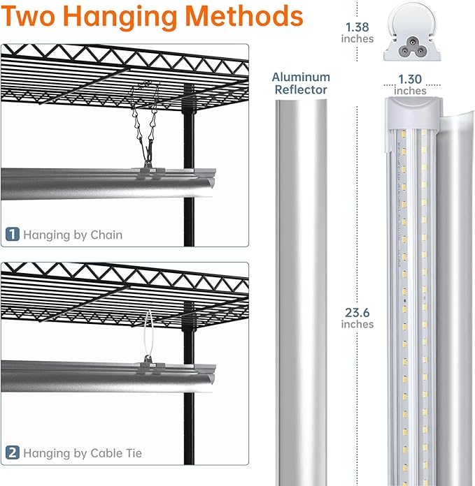 Bstrip Plant Shelf with Grow Light 5-Tier Plant Stand with T8 24W Grow Light for Indoor Plants with Wheel Grow Light Shelf with Timer for Indoor Plant Seedling Seed Starting 29.5x13.8x59IN