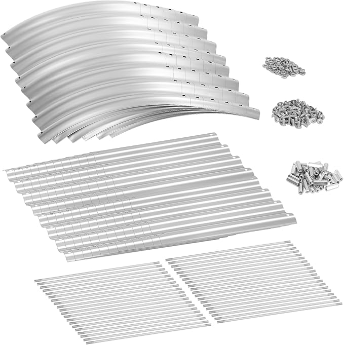 Land Guard 8×2×2ft Galvanized Raised Garden Bed Kit Raised Garden Boxes Outdoor Oval Metal Raised Garden Beds for Vegetables Silver