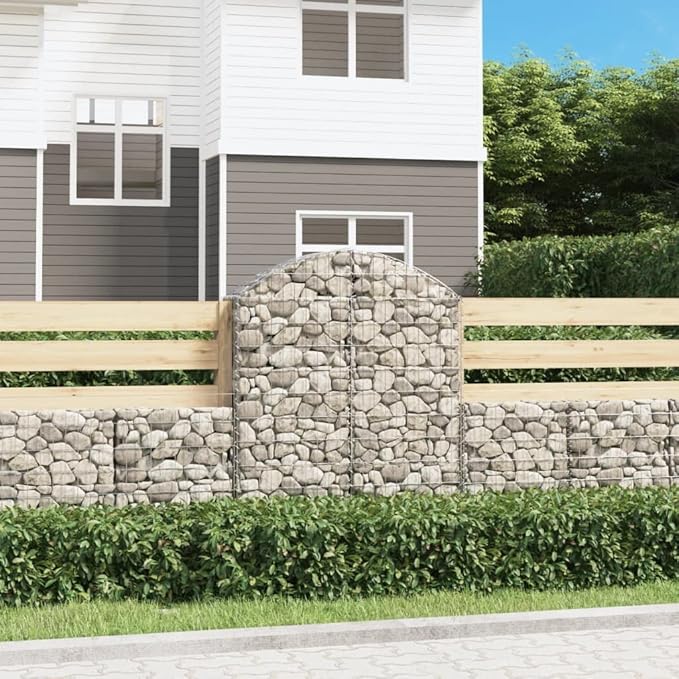 Gabion Basket Galvanized Iron Silver Rectangular Metal Garden Bed 39.4x39.4x55.1 Inch Planter Box for Outdoor Plants Noise Reducing Feature