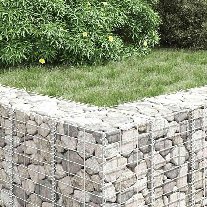 Gabion Raised Bed Silver Iron Extra Tall Planters for Outdoor Plants 11.8x11.8x59.1 Inch Garden Bed 3-Pack Raised Beds for Gardening Outdoor Planter Box