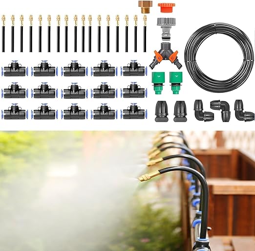Bendable Drip Garden Watering System Greenhouse Drip Irrigation Kit 360° Curved Garden Automatic Irrigation System Water Saving High Pressure Resistance Smart Timer 1-300 Min 40m