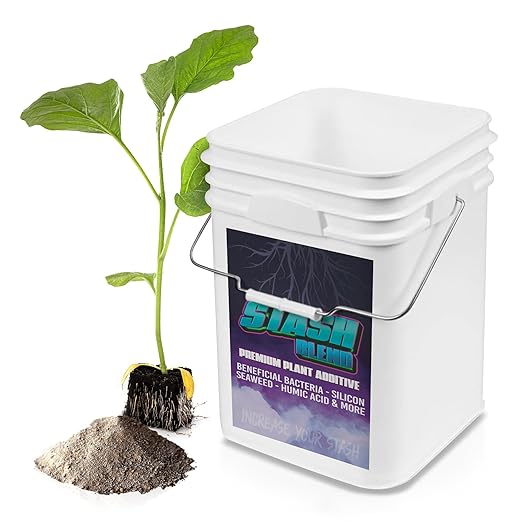 Stash Blend Premium Plant Additive Root Hormone for Plants - with Corn-Steep Liquor Seaweed Powder Humic Acid Mycorrhizae Microbial Bacteria Soluble Silicon - Ideal for Gardeners and Growers