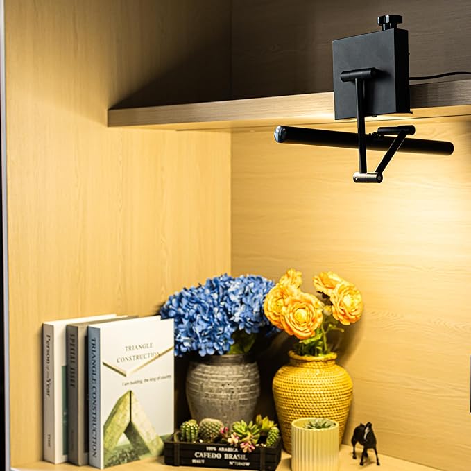 Black Clip Mount Full Spectrum LED Lamp 15 Ft Plug in Timer Cord Adjustable Left Right Front &amp Back Simple Design for Plants Shelf Home