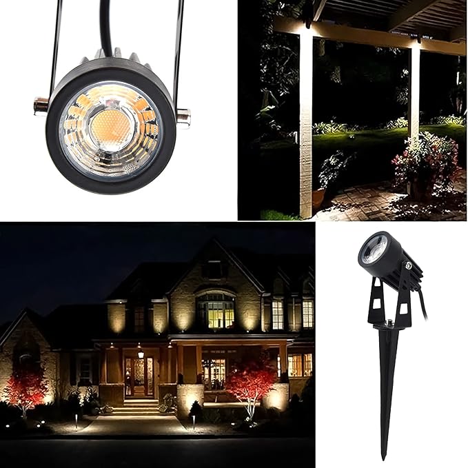Garden Spotlight IP65 Waterproof Garden Light Weather Resistance 8Pcs Warm Light Landscape Lamp for for Courtyards for Parks for Villas for Flower Bed(#1)