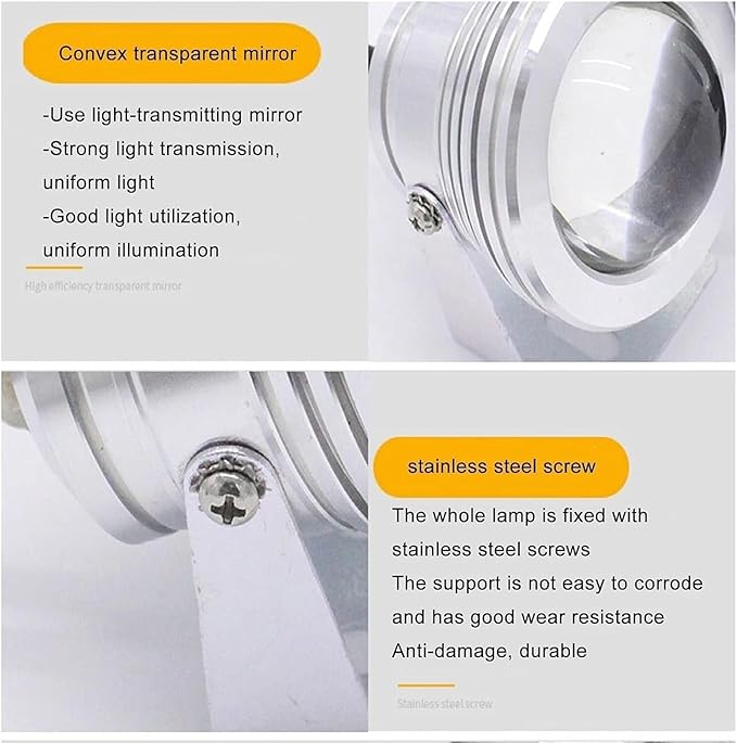 LED Swimming Pool Light- 10W Pond Fountain SpotLights Embedded Floor Lamp Underwater Lights 12V Waterproof IP68 Landscape Lighting(A- RGB)