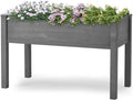 Raised Garden Bed with Legs Elevated Wooden Planter Box for Outdoor Plants WV490