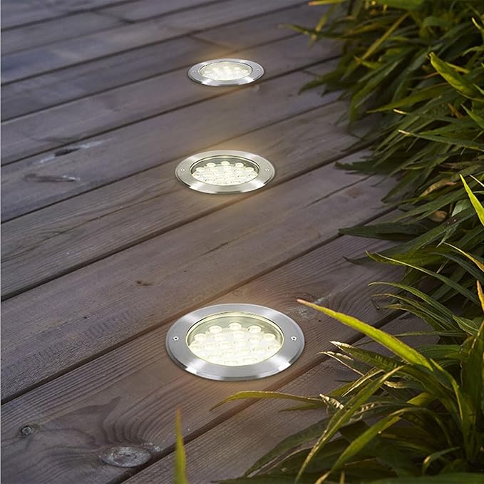YANYO Outdoor Recessed LED Spotlight - Buried Yard Lamp Rectangular Linear Underground Light IP67 Waterproof Corridor Aisle Lights Stair (Red85-110V(9W)) (Green 85-110V(6W))