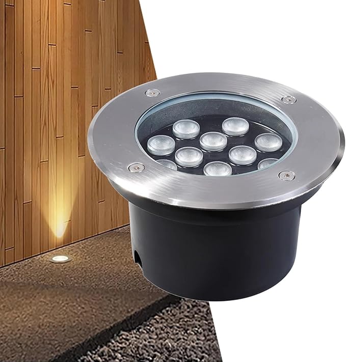 LED Underground Light - 24V Low Voltage IP65 Waterproof Garden Lights for Pathway and Landscape Lighting (9W/24W White Light)