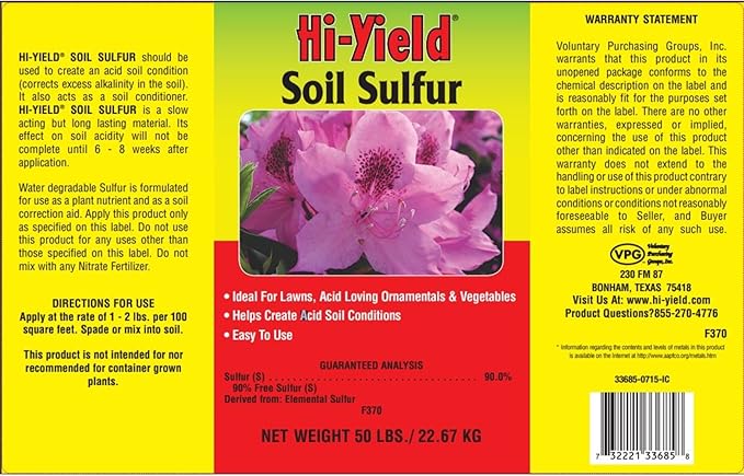 VPG 33685 Soil Sulfur Fertilizer 50-Pound