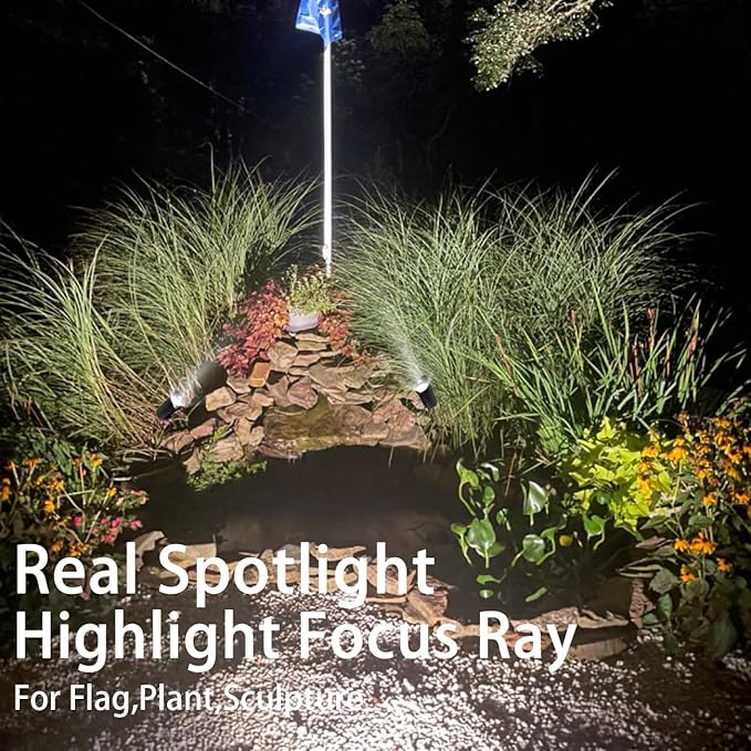 EAGLOD 30W Spot Lights Outdoor 120V Dusk to Dawn5000K Cool White LED Spotlight Plug in with Photocell Sensor Bright Flag Pole Light for Yard Tree Garden Landscape Lighting with 6FT Cord (2)
