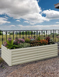 6x3x2 ft Galvanized Raised Garden Bed24 Tall Root Metal Planter Box for Vegetables Flowers HerbsEasy Assembly Raised Garden BedsRust-ResistantBeige