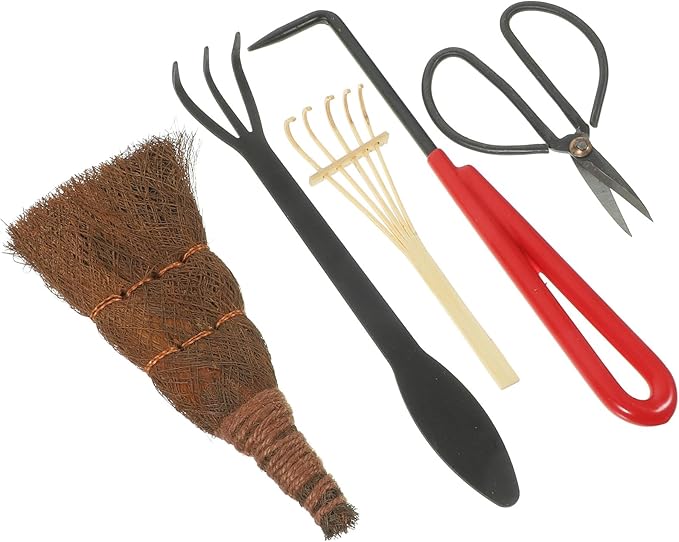 5pcs Bonsai Tools Set with Shears and Soil Loosener for Gardening Care and Flowerpot Bonsai Tree Maintenance