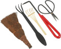Angoily 5pcs Gardening Tool Set with Garden Shears and Rake for Bonsai and Potted Plants Handheld Transplanting Tools with Sturdy Blades for Indoor and Outdoor Plant Care