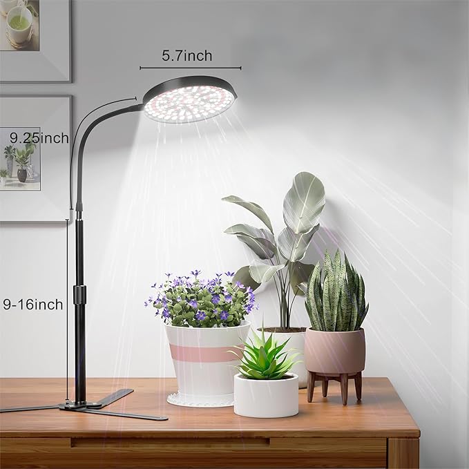 GooingTop Grow Light for Plants Indoor Growing6000K Full Spectrum Plant Growing Lamp with White Red Blue LED for Pots Succulents Seed StartingHeight 10-32'' with Optional Dimming &amp Timer