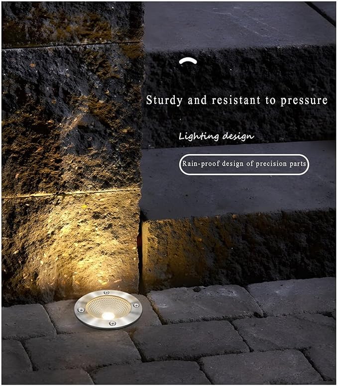 LED Underground Light Outdoor Buried Lights IP66 Waterproof Underground Lights AC85-265V Spotlight for Garden Patio Step Path Driveway Round Landscape Lamp