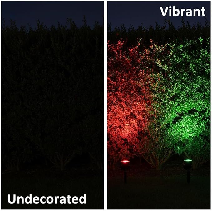 2 Pcs Solar Spotlights Red &amp Green Waterproof Led Outdoor Landscape Lighting with Solar Panel Long Lasting 6-8H for Garden Lawn Patio Yard Decor