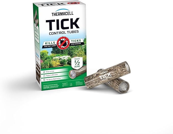 Thermacell Tick Control Tubes 12 Per Box No Spray Easy-to-Use Kills Ticks That May Carry Lyme Disease Place in Backyard Gardens or Wooded Areas Twice a Year Won’t Harm Kids Pets or Environment