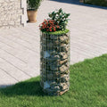 Galvanized Steel Circular Gabion Pole Outdoor Round Garden Gabion Basket Cage Planter Stand Patio Backyard Gabion Post Raised Bed Fencing Ø19.7x39.4-232