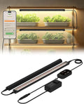 Smart Grow Light for Indoor Plants3500K Full Spectrum LED Plant Light Strips with 3/9/12H Auto TimerStepless DimmingModular DesignPlug and Play (Black 2 Pack 16W)