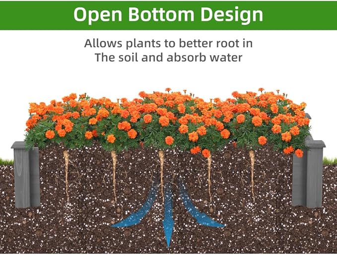 Sturdy Outdoor Raised Garden Bed for Vegetables Flowers and Herbs – Easy Assembly Wooden Planter Box with Solid Construction (48 Raised Garden Bed)