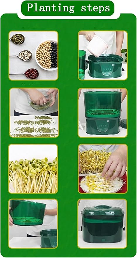 Bean Sprouts Maker Household Automatic Small Bean Sprouts Growing Bucket Large Capacity Seed Germination Kit