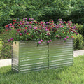 Garden Raised Bed Silver Galvanized Steel 63.0 x 15.7 x 30.3 Inch Outdoor Planter Durable Metal for Vegetables Flowers Herbs
