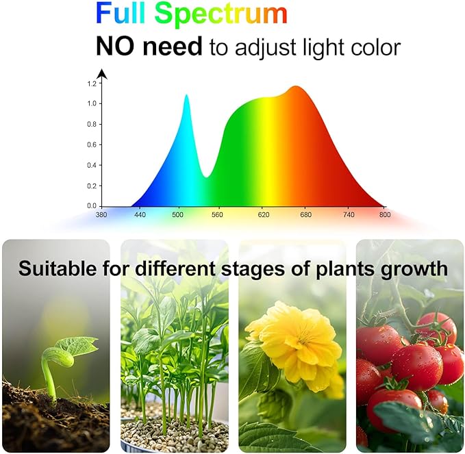 Grow Light with Stand and Timer 48121620 Hr 36 Watt Standing Tall Plant Light for Bonsai Tree Seed Starting 24-64 Adjustable Tripod Stand Plant Growing Lamps