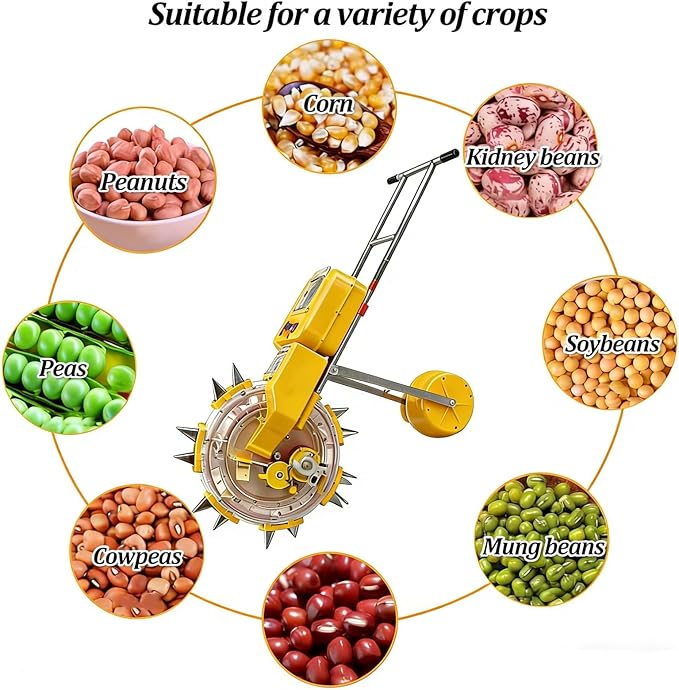 Hand Seed Spreader 5~8 Nozzles Adjustable Manual Seeder Planter Tool Precision Row Planter Fertilizer Applicator for Peanuts Corn Soybeans Peas