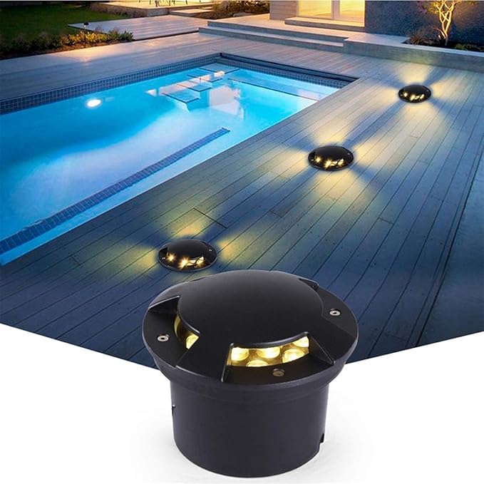 Ground LED Landscape Lights - 85-265V Outdoor Recessed Spotlight Underground Light LED Side Emitting No Glare Terrace Buried Lights IP65 Waterproof Recessed Wall Corner Floor Light