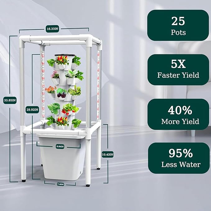Smart Garden of Garden Hydroponic Culture 30 -Capsules Plant Germination Kit Hydroponic Tower with LED Growth Light Cultivation Kit