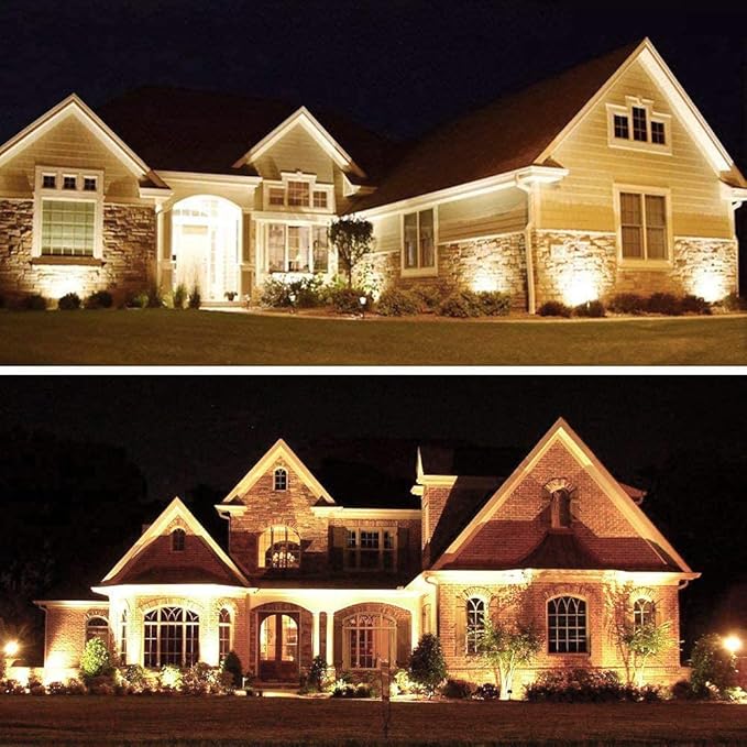 10W LED Landscape Lights 12V Low Voltage Warm White IP66 Waterproof Garden Flood Light for Pathway Lighting Yard Lawn Wall Trees Lighting Outdoor Spotlights with Spike Stand [10 Pack]