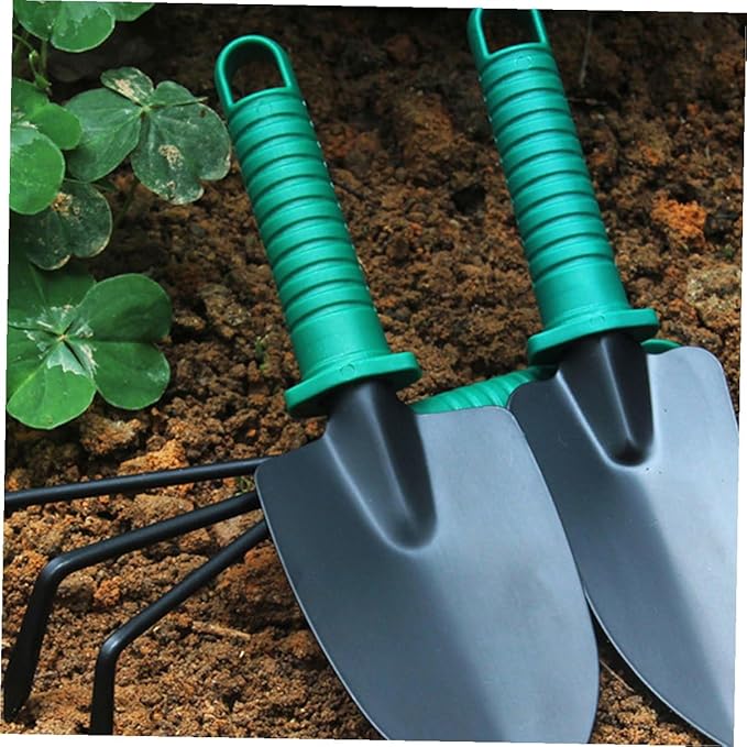 5pcs Portable Gardening Tool Set with Shovel Rake Pruning Shears in Carrying Case for Planting and Outdoor Garden Work