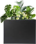 Metal Raised Garden Bed 36 * 10 * 28in Steel Rectangular Planter Flower Box with Intermediate Shelf for Indoor Outdoor Balconies Gardens Decks Patios Decks Front Porches (Black)