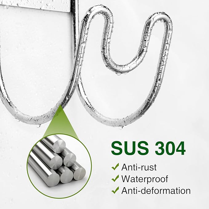 Stainless Steel Garden Hose Holder - Silver SS304 Water Hose Holder - Wall Mounted Hose Hanger Heavy Duty for Water Hose Extension Cords Vacuum Hose Anti-Rust (1 Pack)