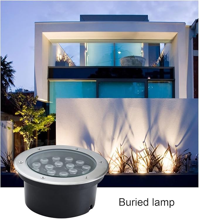 Low Voltage Landscape Lights Outdoor Underground Light AC12/24V Embedded Round Landscape Lamp IP66 Waterproof for Garden Path Piazza Stairs Spotlights(Blue15W-AC12V)