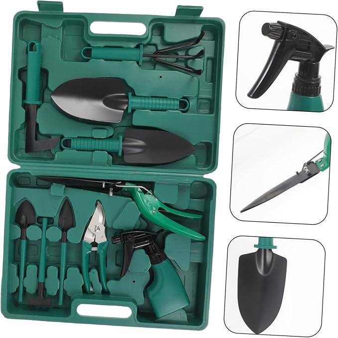 VICASKY 1Set Gardening Tool Kit Set Ergonomic Garden Tools with Storage Case Durable and Resistant for Planting Transplanting and Soil Loosening Portable and Lightweight