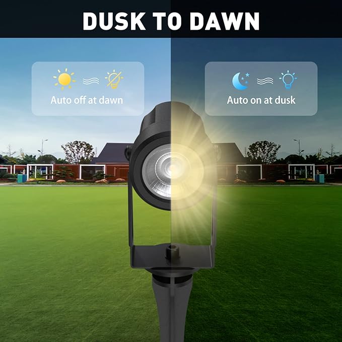 SUNTHIN Solar Landscape Lights Solar Spot Lights Outdoor Auto On/Off Waterproof Lanscape Lighting for Yard Garden Lawn Plant Tree Wall Fence (Warm White)