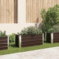 Raised Garden Bed Brown Galvanized Steel 39.4 x 15.7 x 17.7 inches Durable Planter for Outdoor Plants Rectangular Gardening Solution