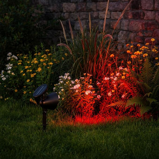 2 Pcs Solar Spotlights For Garden Lawn Patio Yard Decor Green Led Outdoor Landscape Lighting Waterproof With Solar Panel Providing 6-8H Illumination