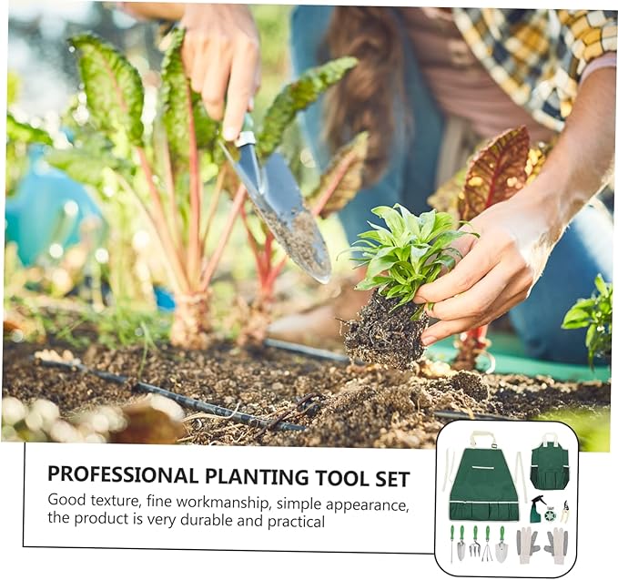 11pcs Stainless Steel Garden Tool Set Weeding Shovel Rake Fork Trowel Portable Outdoor Planting Tools for Home Use
