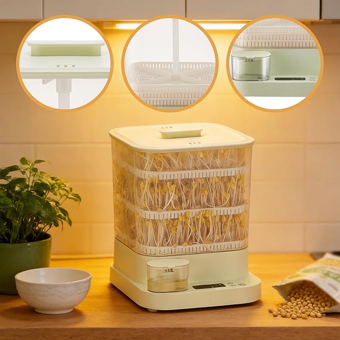Generic Bean Sprouts Machine Sprouting Kit Multifunctional Household Yogurt Maker Automatic Bean Sprouts Maker
