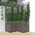 Brown Large Outdoor Planter with Trellis 31.5 x 31.5 x 53.5 in UV-Resistant Polypropylene Raised Garden Bed Box for Patio Balcony &amp Terrace