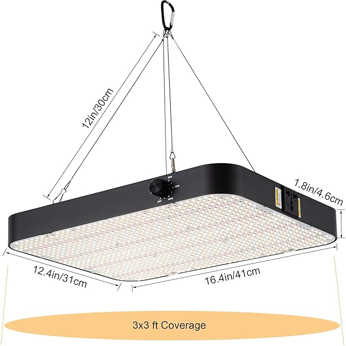 FECiDA 2026 Upgrade Professional LED Grow Light 400 Watts Actual Power 3x3 2x4 ft Grow Gent Light for All Growth Stages Higher Output Dimming Function Makes Greater Harvest and Saving Money